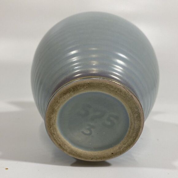 Vintage DUMLER BREIDEN HOHR German Art Pottery Vase Midcentury Blue Matte 6” - Picture 6 of 13